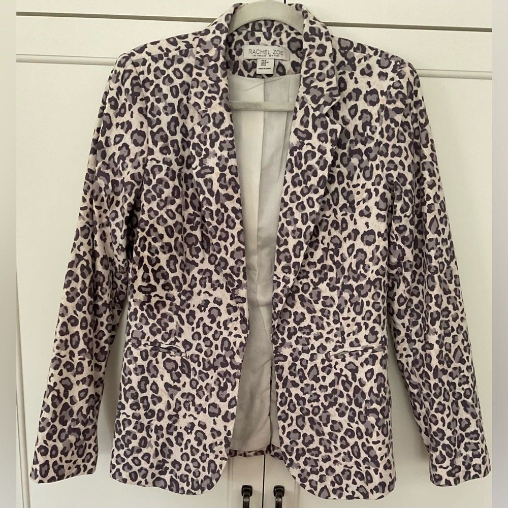 Rachel Zoe open front Blazer Leopard Print Sz M - Picture 2 of 9